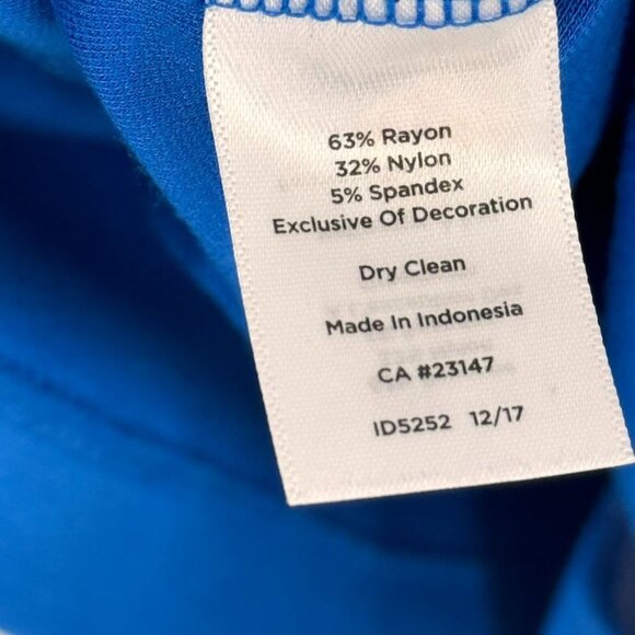 Talbots Womens Blue Sheath Dress With Beaded Neckline Size 8 - Picture 11 of 11